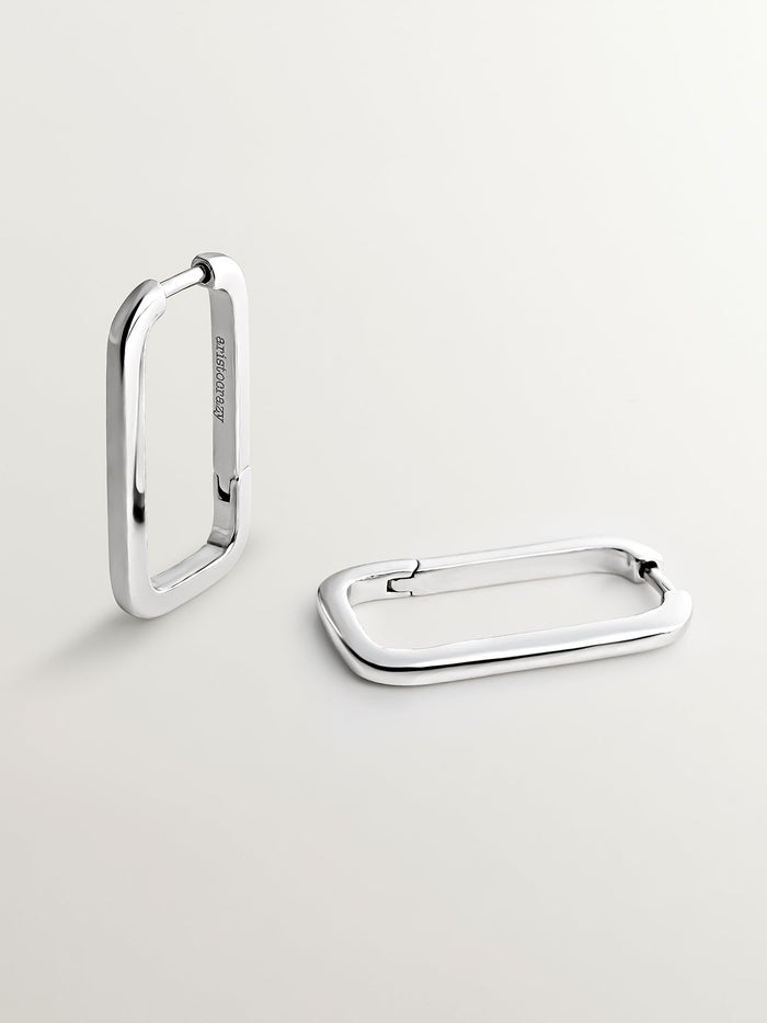 Pendientes rectangulares plata  