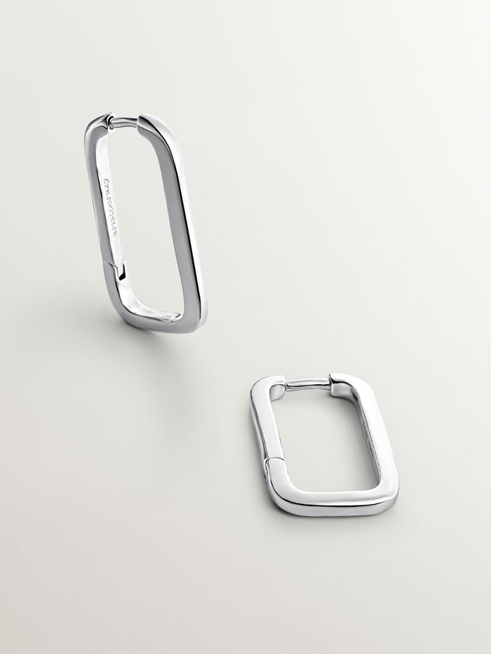 Pendientes rectangulares plata  