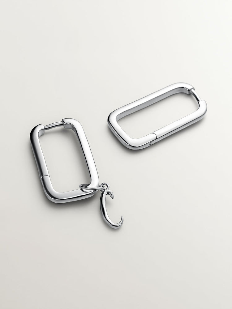 Pendientes rectangulares plata  