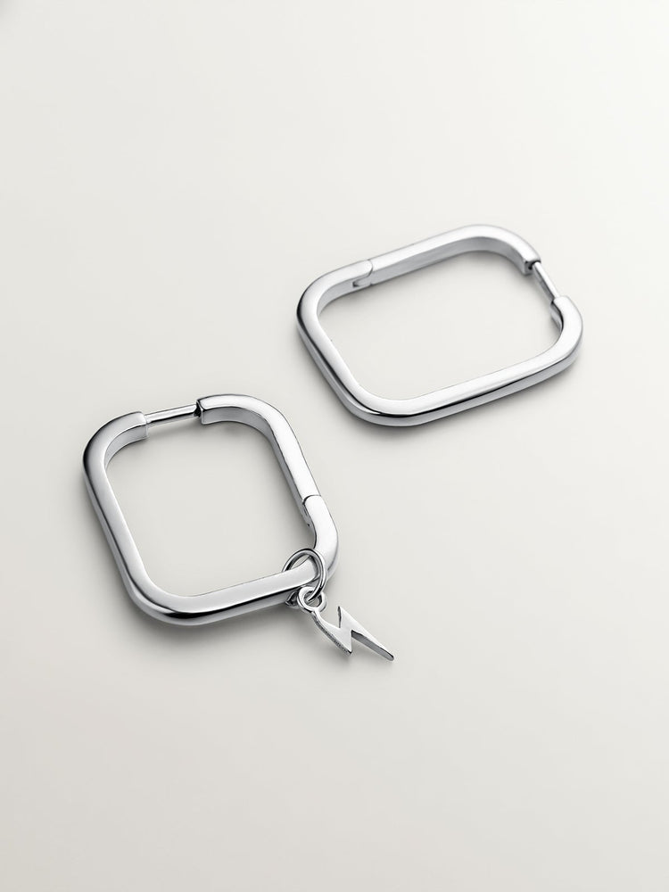 Pendientes cuadrados grandes plata    
