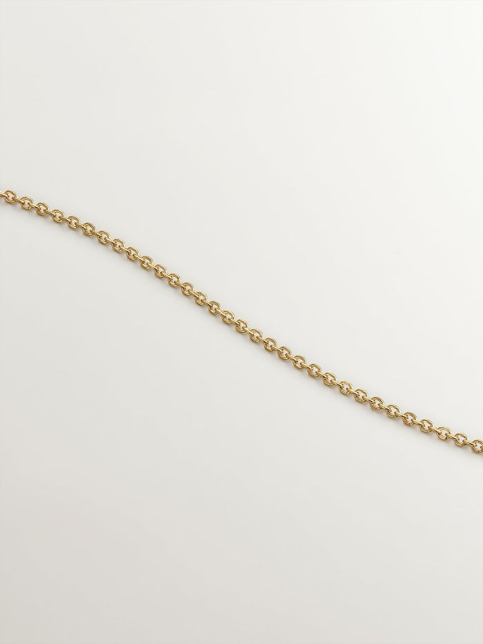 Collar de plata 925 bañada en oro amarillo de 18K con topacios blancos