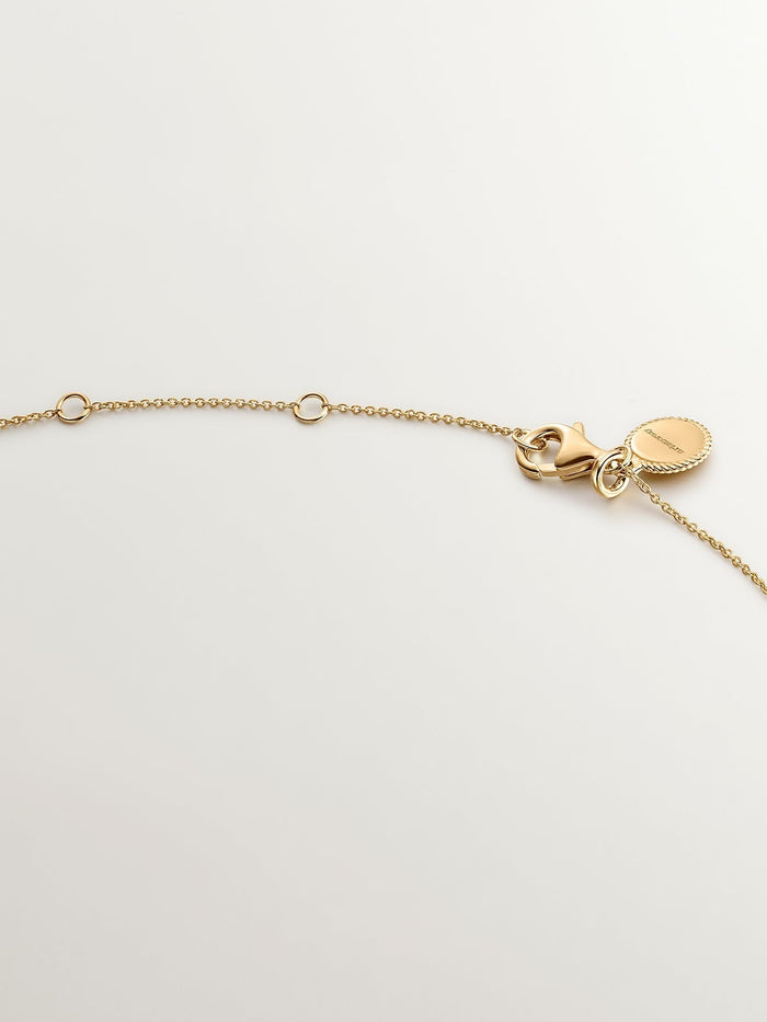 Collar de plata 925 bañada en oro amarillo de 18K con topacios blancos