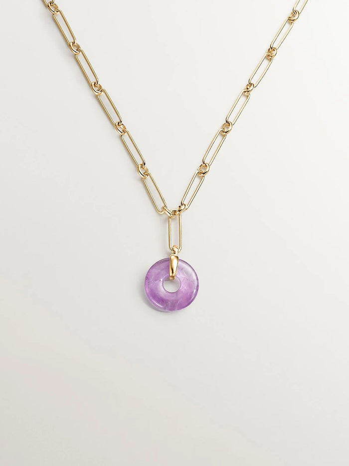 Collar motivo amatista plata recubierta oro