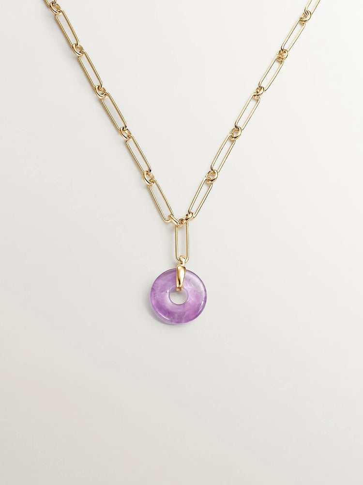 Collar motivo amatista plata recubierta oro