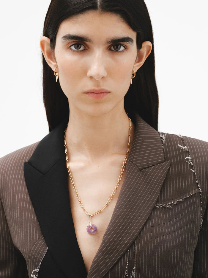 Collar motivo amatista plata recubierta oro