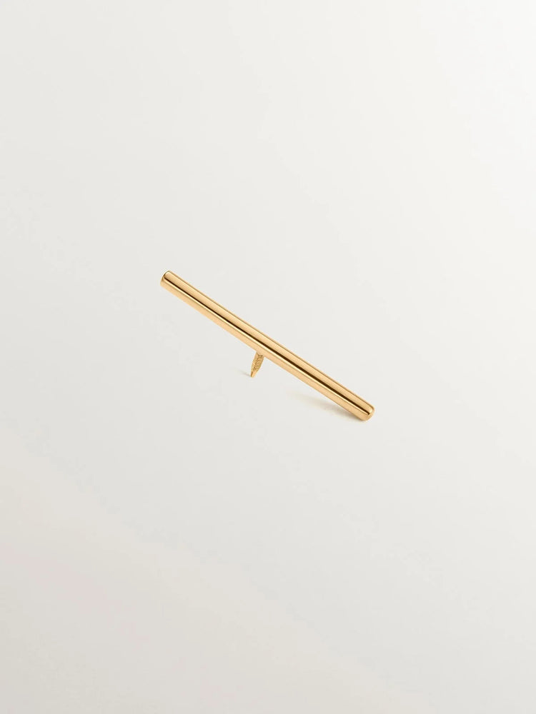 Piercing barra industrial de oro amarillo de 18K