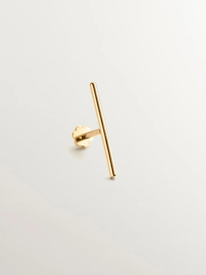 Piercing barra industrial de oro amarillo de 18K