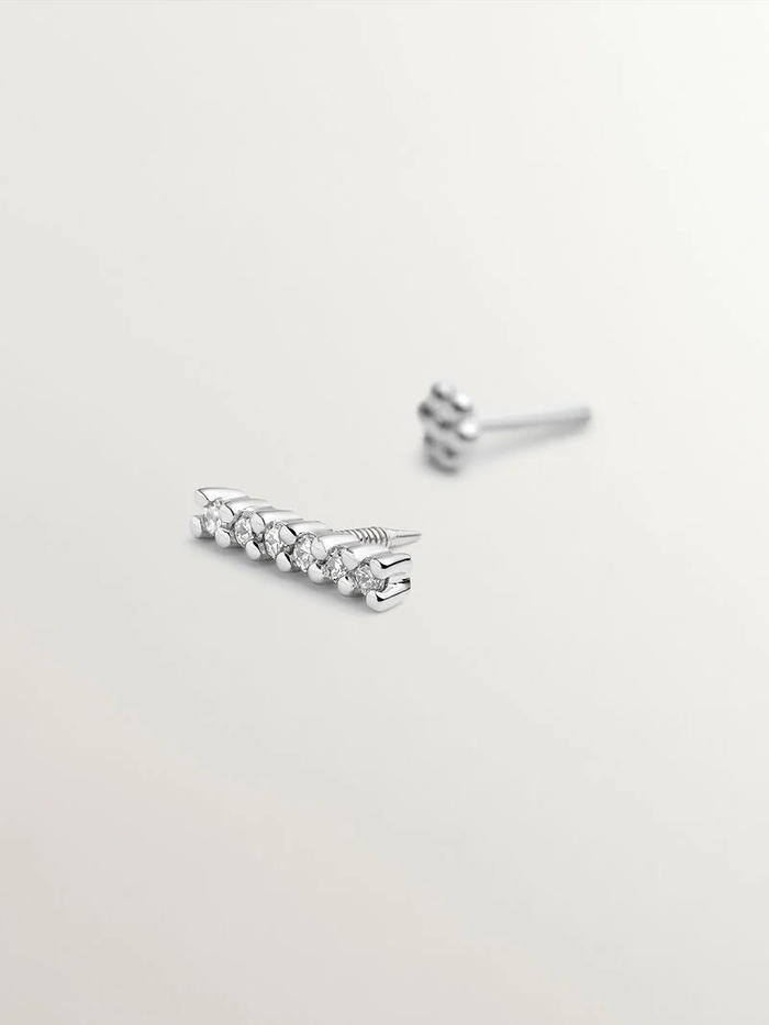 Piercing de oro blanco de 18K con diamantes