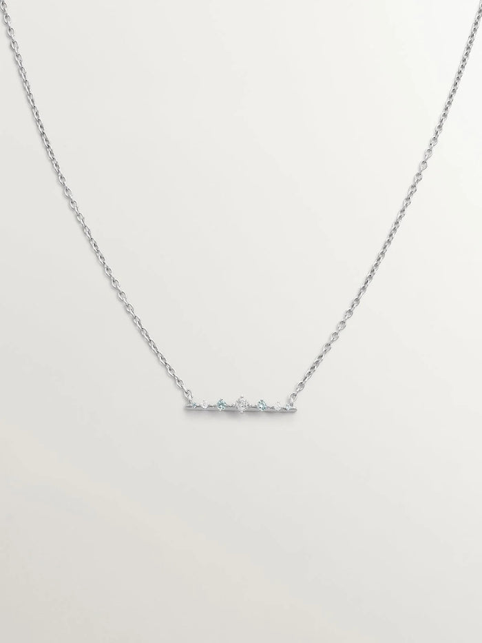 Colgante de plata 925 con diamantes y zafiros grises