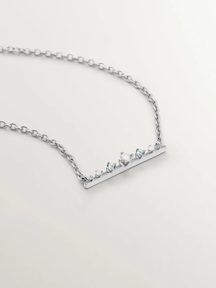 Colgante de plata 925 con diamantes y zafiros grises