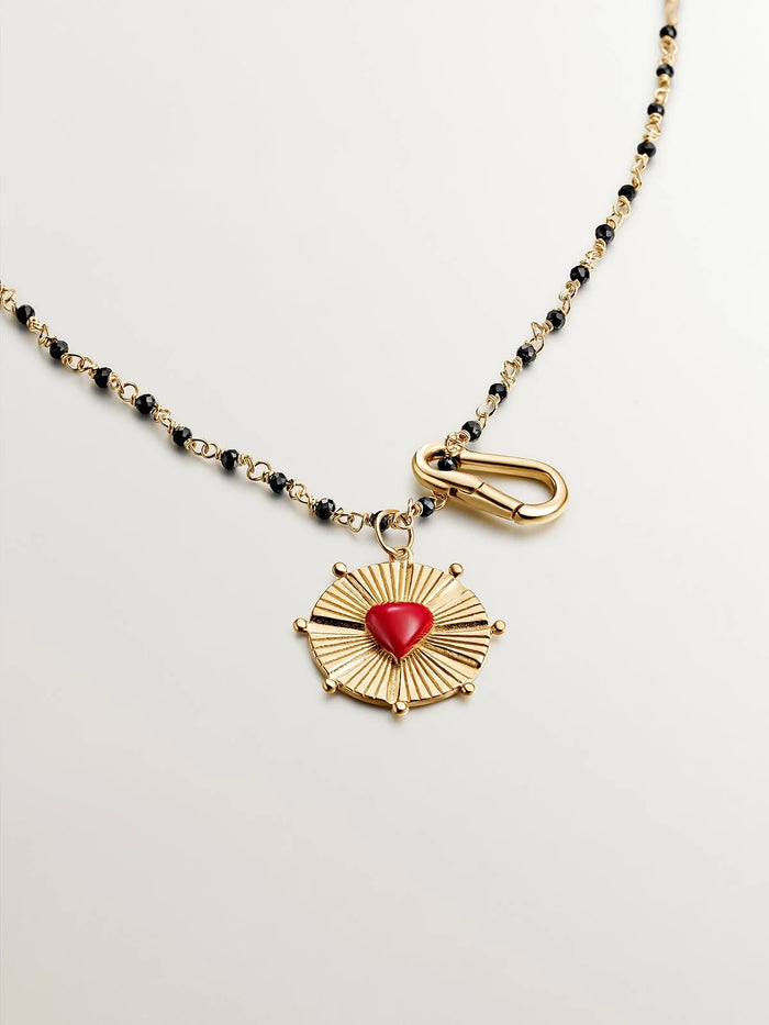 Charm mosquetón de plata 925 bañada en oro amarillo de 18K