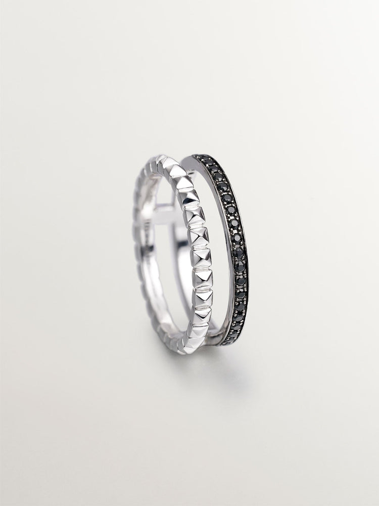 Anillo doble relieve espinelas plata  