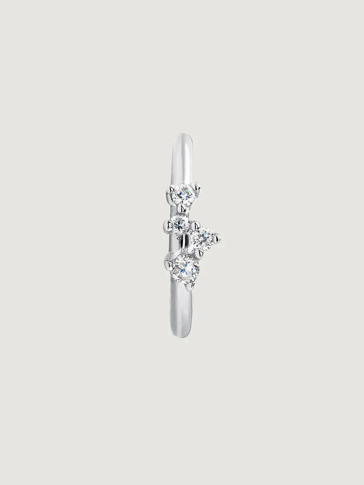 Piercing aro diamantes 0,027 cts oro blanco 9 kt 