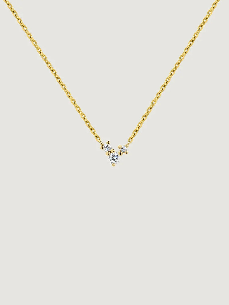 Colgante tresillo diamantes 0,04 cts oro 9 kt 