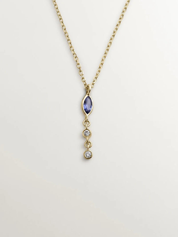 Collar colgante zafiro oro 9kt