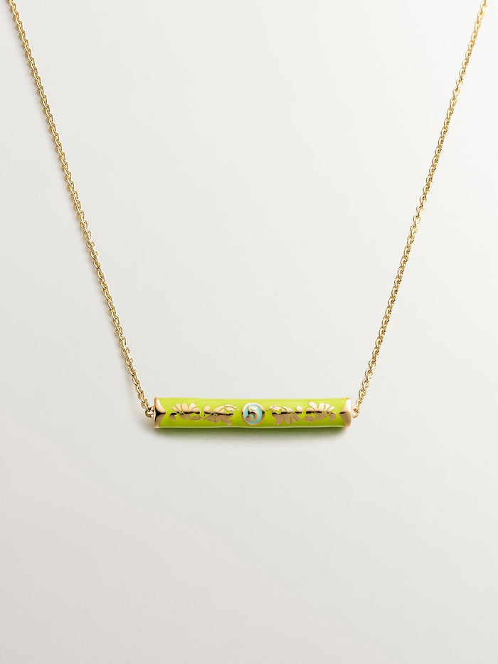 Collar de eslabones rolo de plata 925 bañada en oro amarillo de 18K