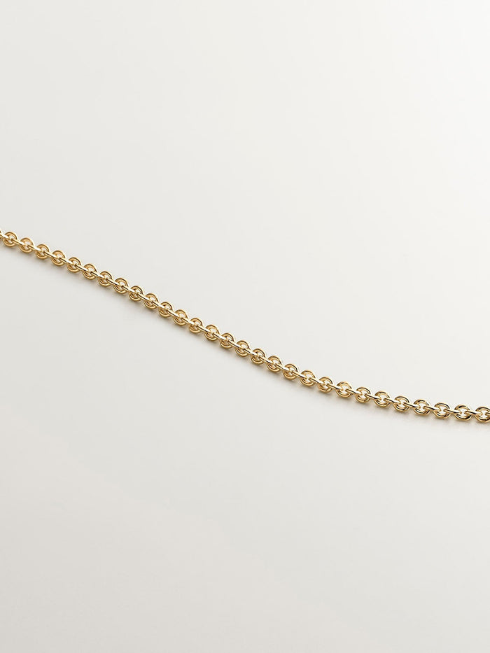 Collar de eslabones rolo de plata 925 bañada en oro amarillo de 18K