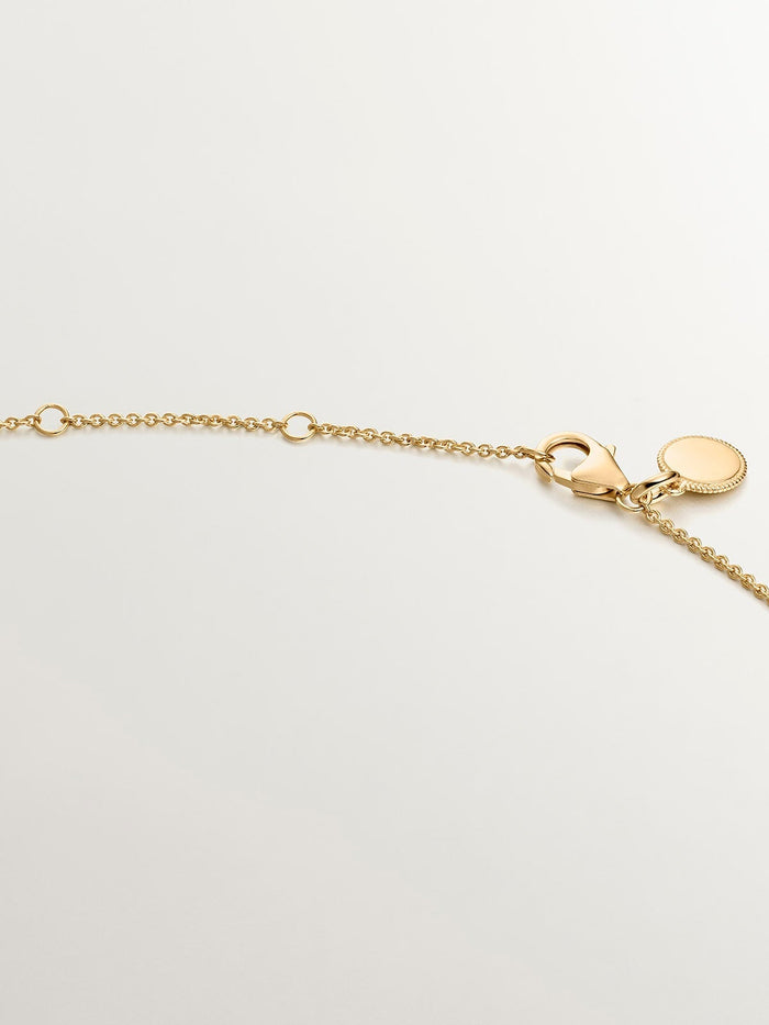 Collar de eslabones rolo de plata 925 bañada en oro amarillo de 18K
