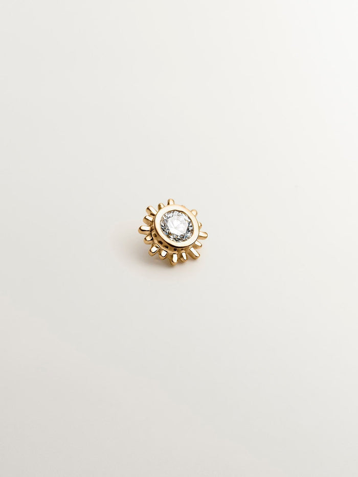Piercing chatón de oro amarillo de 18K con diamante