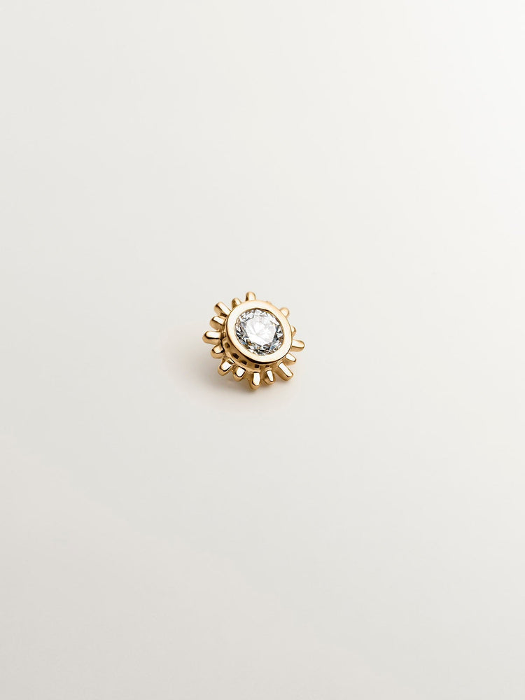 Piercing chatón de oro amarillo de 18K con diamante