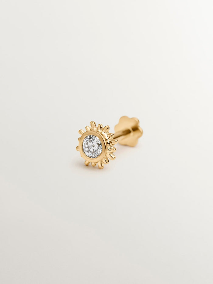 Piercing chatón de oro amarillo de 18K con diamante