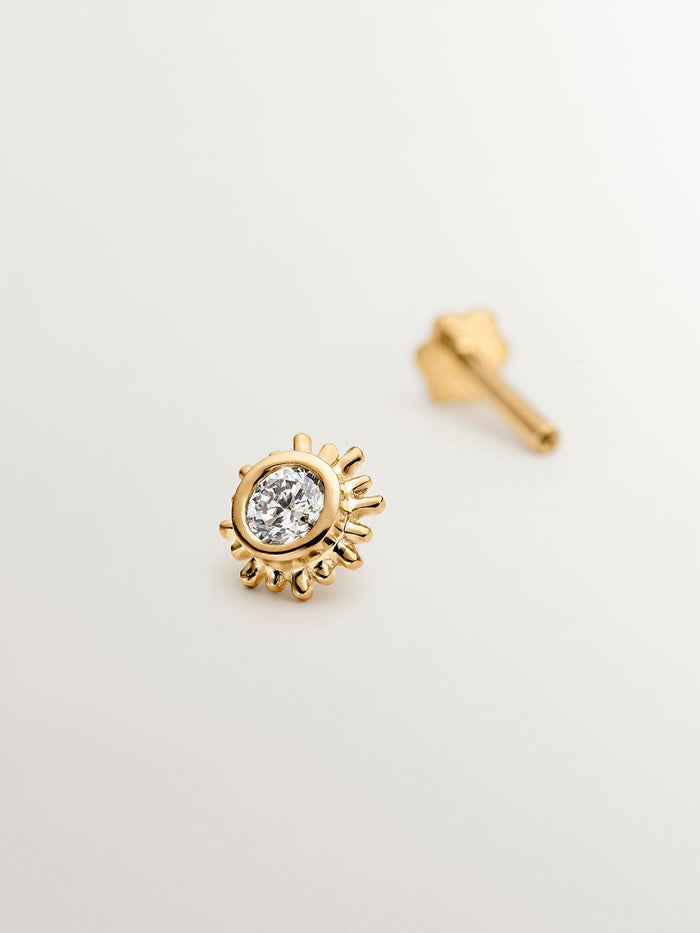Piercing chatón de oro amarillo de 18K con diamante