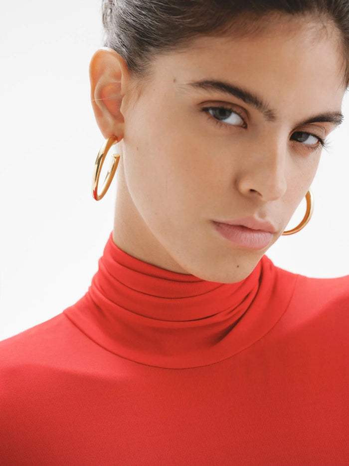 Pendientes de aro grandes de plata 925 bañada en oro amarillo de 18K