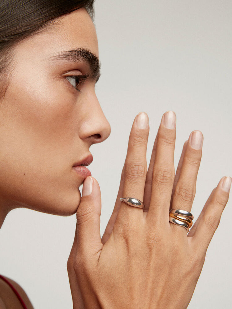 Anillo abombado de plata 925