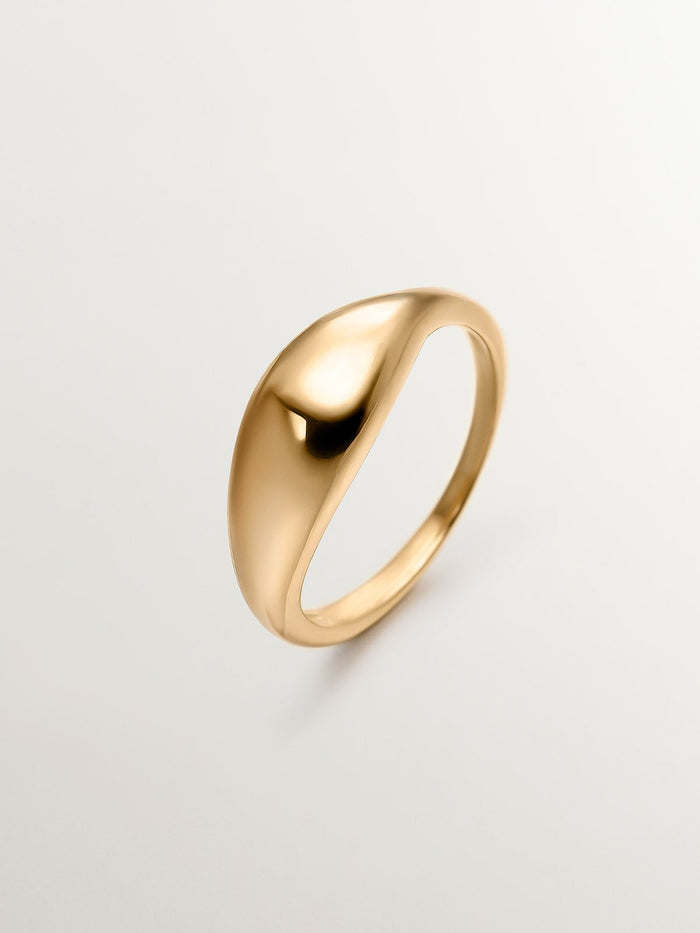Anillo abombado de plata bañada en oro amarillo de 18kt
