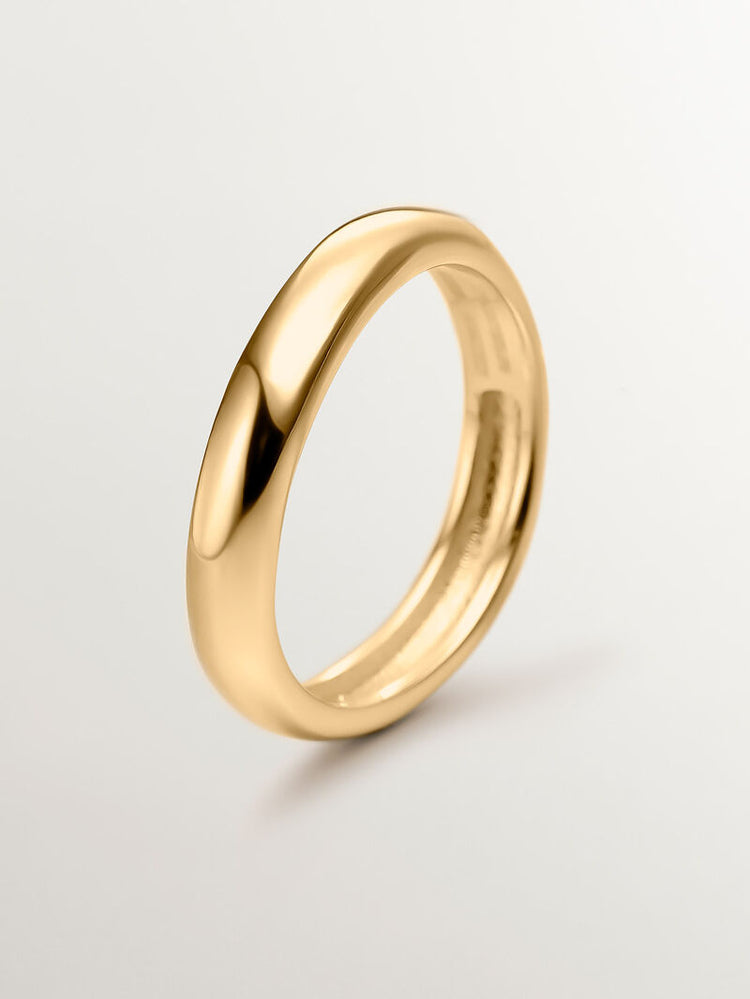 Anillo liso de plata bañada en oro amarillo de 18kt