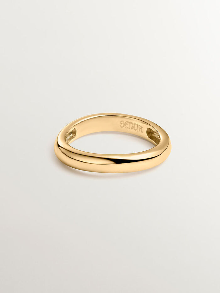 Anillo liso de plata bañada en oro amarillo de 18kt