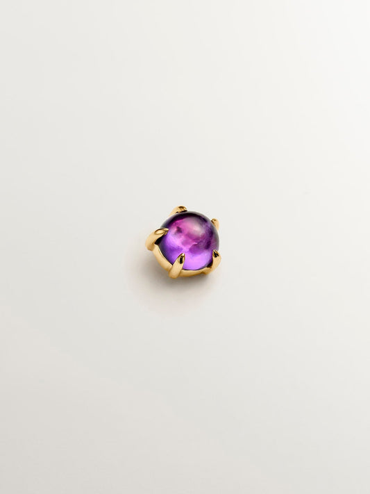 Piercing de oro amarillo de 18K con amatista morada