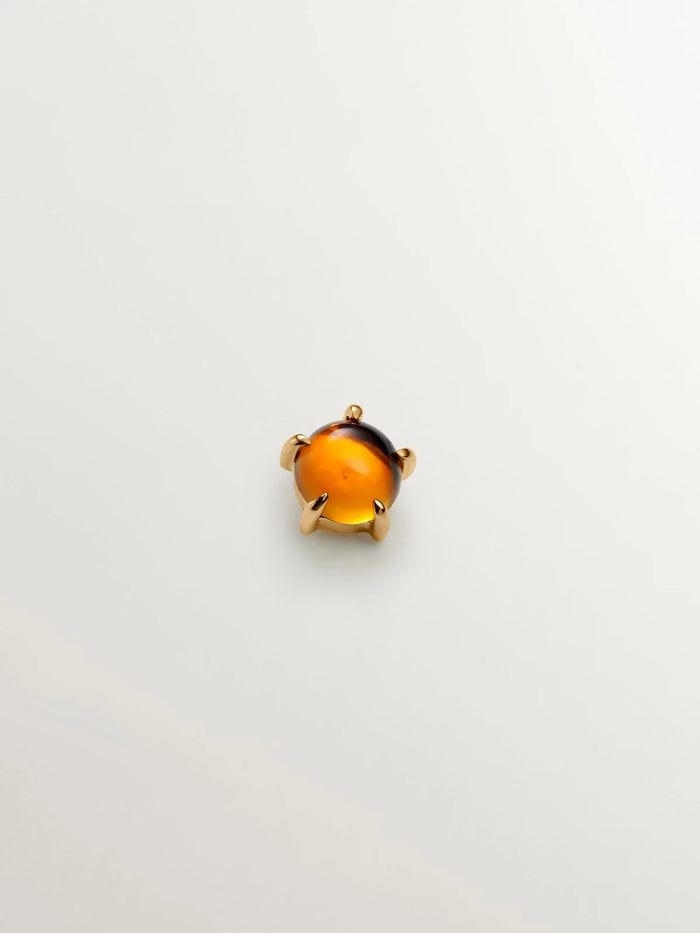 Pendiente individual de oro de 18K con citrino naranja