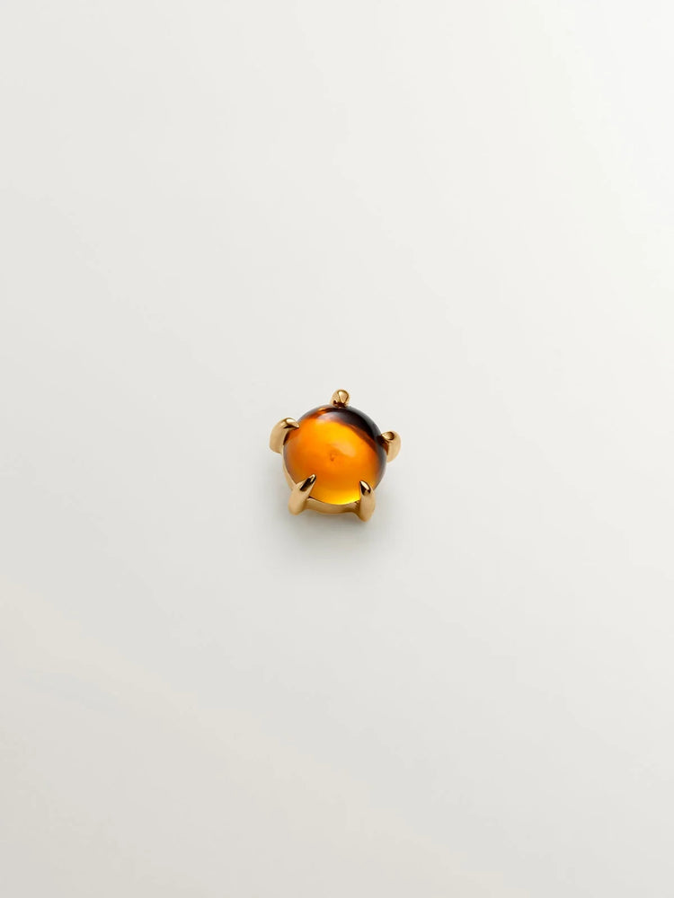 Pendiente individual de oro de 18K con citrino naranja