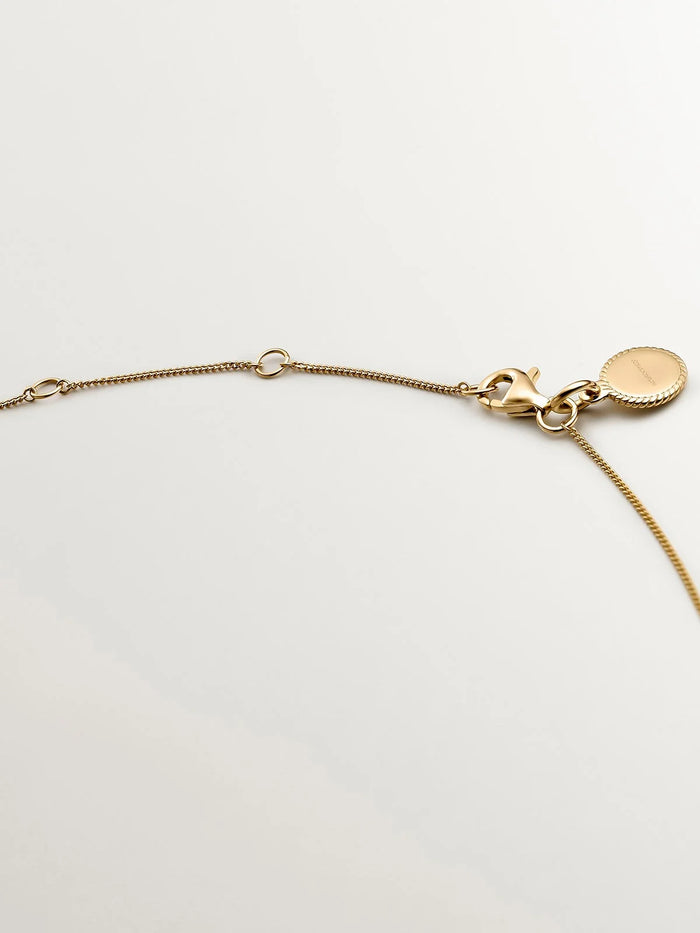 Colgante de plata 925 bañada en oro amarillo de 18K con amatistas y rodolitas en forma de flor