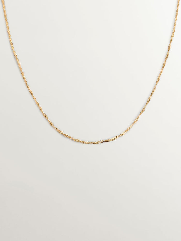 Cadena fina eslabones cola de ratón de oro amarillo de 9kt
