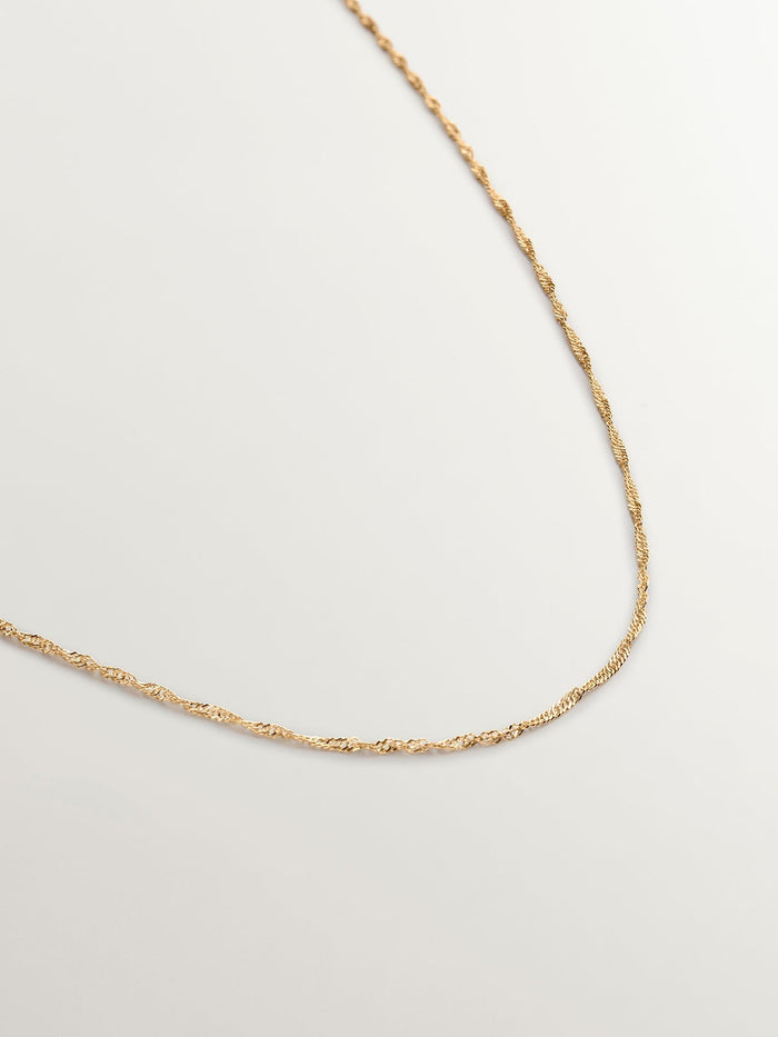 Cadena fina eslabones cola de ratón de oro amarillo de 9kt