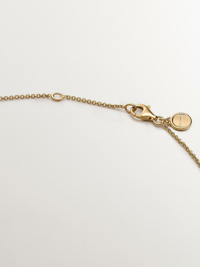 Collar de plata 925 bañada en oro amarillo de 18K con textura de bambú