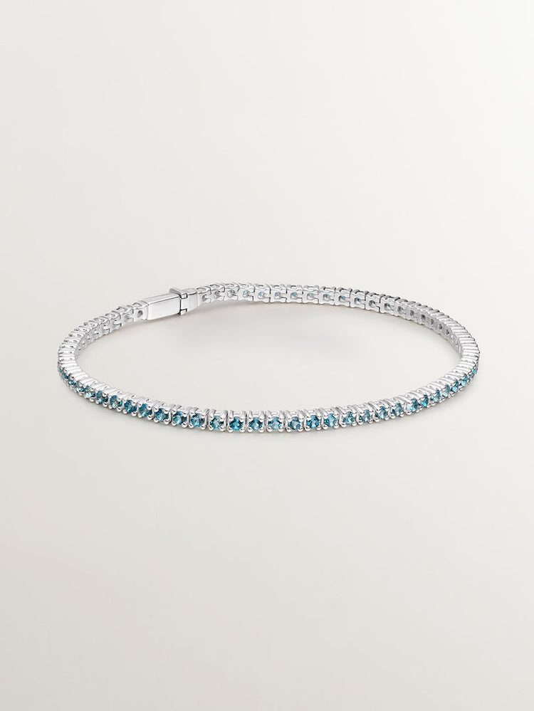 Pulsera de plata 925 con topacios azul london