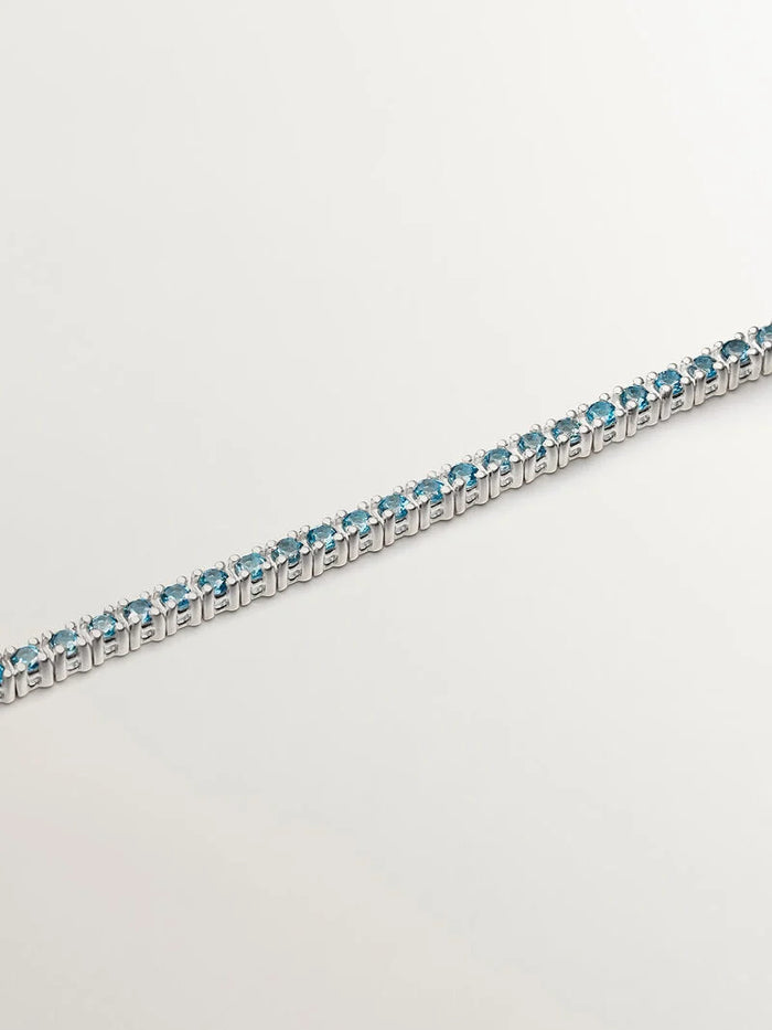 Pulsera de plata 925 con topacios azul london