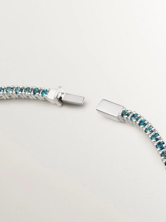 Pulsera de plata 925 con topacios azul london