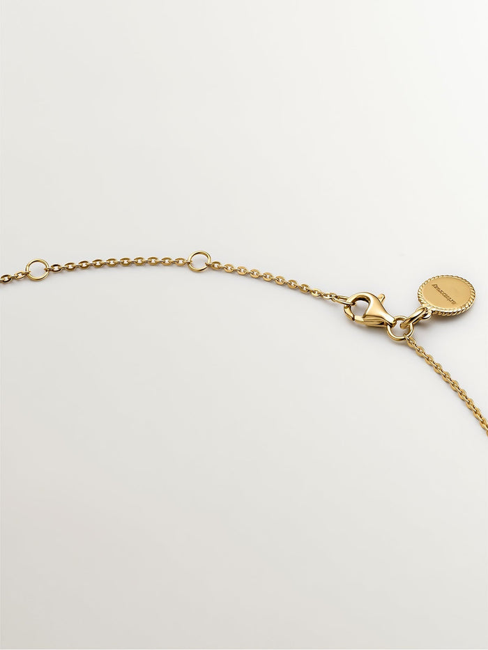 Colgante de plata 925 bañada en oro amarillo de 18K con cuarzo blanco