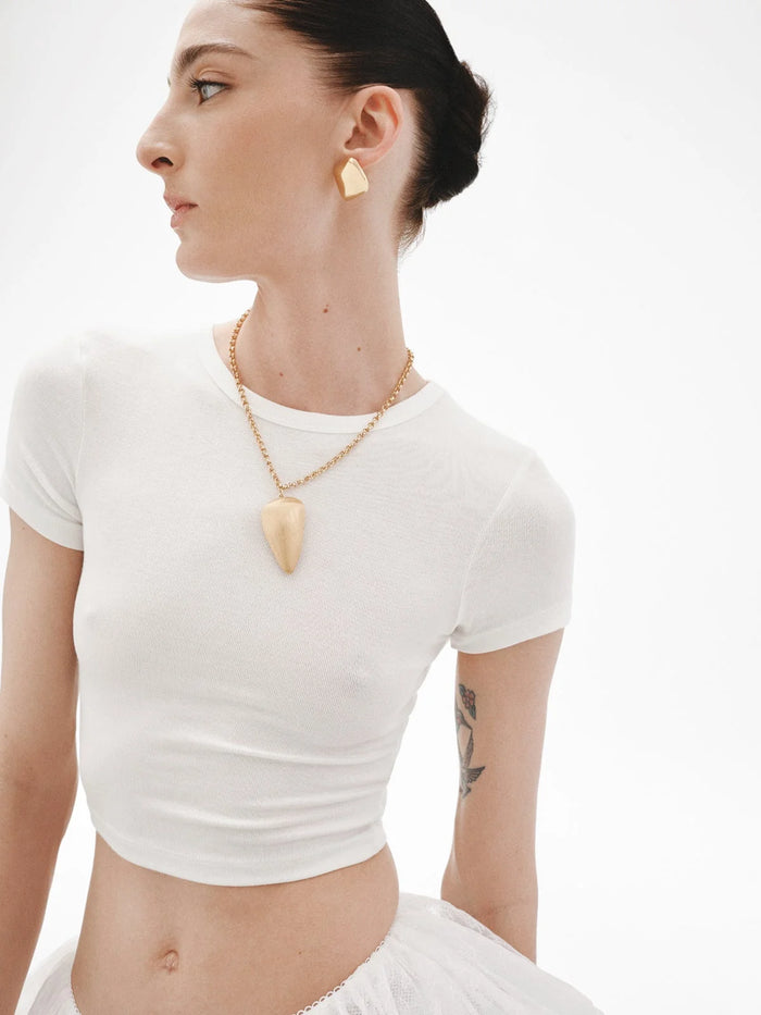 Colgante de plata 925 bañada en oro amarillo de 18K con textura
