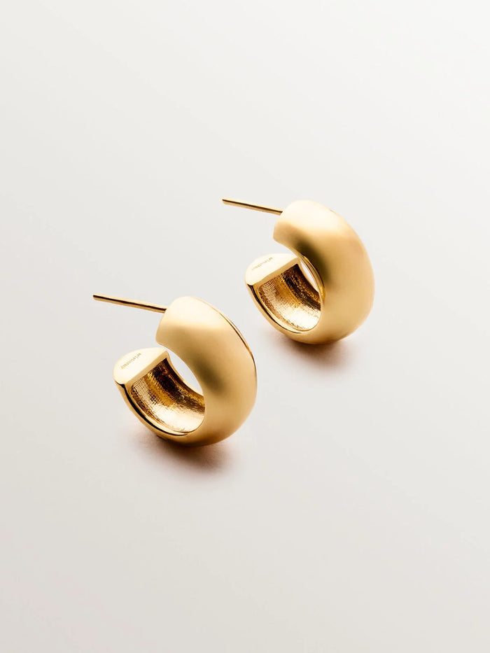 Pendientes de aro pequeños de plata 925 bañada en oro amarillo de 18K