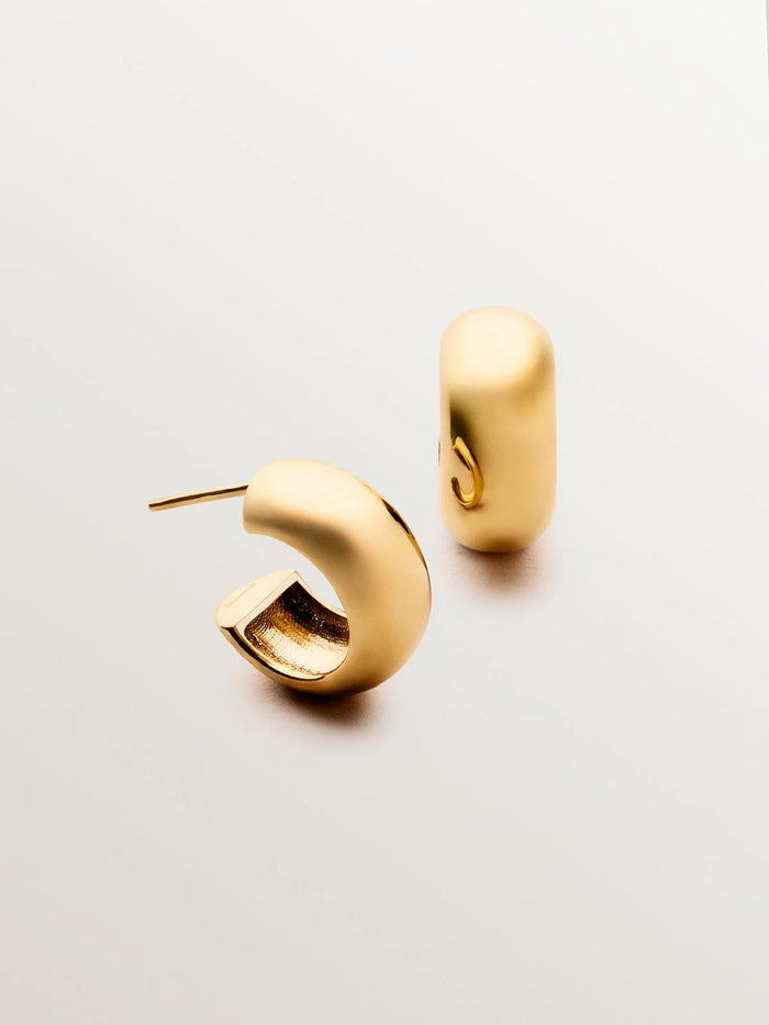 Pendientes de aro pequeños de plata 925 bañada en oro amarillo de 18K