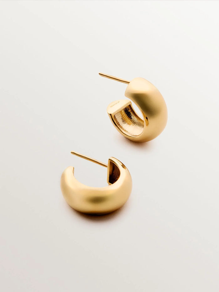 Pendientes de aro pequeños de plata 925 bañada en oro amarillo de 18K