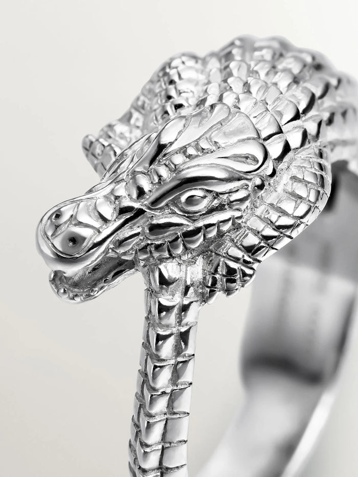Anillo de plata 925 con forma de cocodrilo