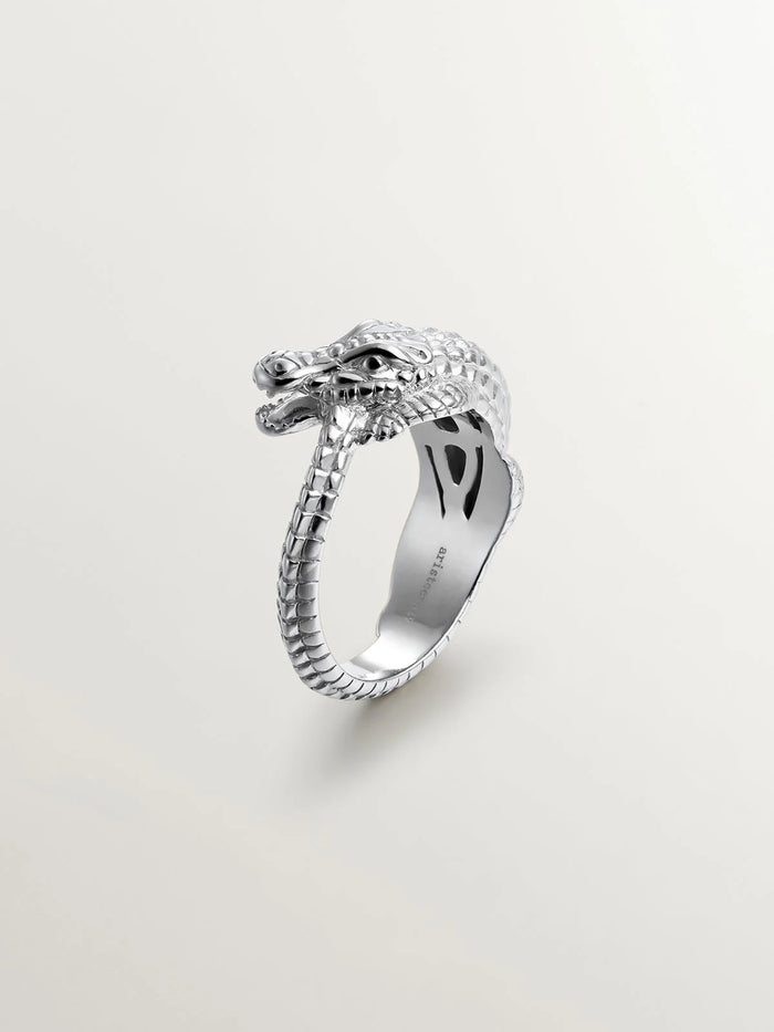 Anillo de plata 925 con forma de cocodrilo