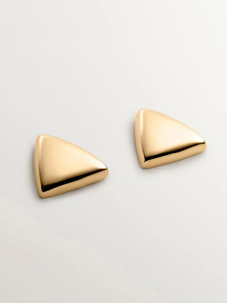 Pendientes de plata 925 bañada en oro amarillo de 18K con forma triangular