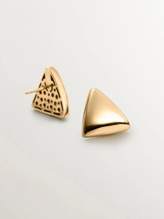 Pendientes de plata 925 bañada en oro amarillo de 18K con forma triangular